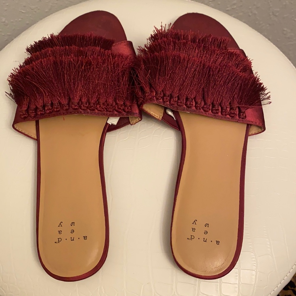 A New Day (Target brand) burgundy fringe sandal
